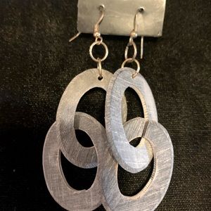 Natural Charcoal Horn double loop earrings